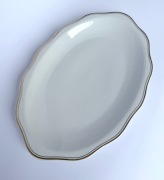 Wielki półmisek Iris Cluj rumuńska porcelana patera złocenia lata60 vintage