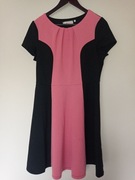 Sukienka czarna z różowym przodem