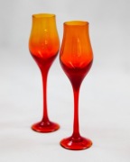 Para kieliszków do likieru Lotos, Z.Horbowy, Huta Sudety, vintage PRL, 70te