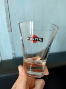 Szklanka do Martini z logo grube dno vintage retro szkło barowe do koktajli
