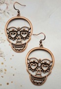 Meksykańskie Czaszki czachy miedziane kolczyki gothic goth alternative