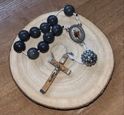 Ręcznie wykonana Dziesiątka różańca, Wizerunek “Św Krzysztofa”, do auta