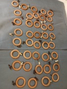 Drewniane kółka do karniszy 39szt