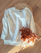 biała szara prosta damska bluza bluzka z długim rękawem 40L C&A basic