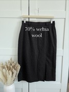 Spódnica wełniana vintage czekoladowa midi wool chocolate brown klasyczna