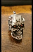 Brelok do kluczy – głowa Terminatora T-800, nowa, metalowa