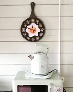 zegar do kuchni patelnia Praca ręczna Haft.prezent