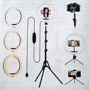 Lampa Pierścieniowa LED 12,6" 32 cm ze Statywem i Uchwytem na Telefon