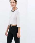 ZARA biały krótki sweter biały crop top M