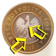 2 ZŁOTE 2025 [nr kat. 111] MONETA > DESTRUKT - NADLEWKI NA ORLE