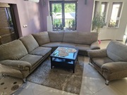 Duży Narożnik Plus Fotel Obicie Materiał 