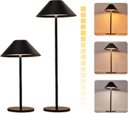 Bezprzewodowa Lampa Stołowa LED czarna zestaw 2 szt. USB salonu pokoju