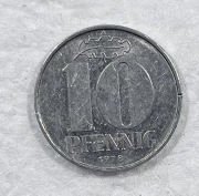 Moneta Niemcy DDR 10 PFENNIG FENIGÓW 1978
