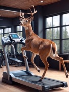 Plakat sztywny na siłownię – Jeleń ćwiczy – Motywacja do garażu A4 A3 A2