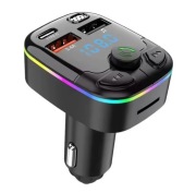 Transmiter FM Bluetooth 5.4 QC3.0 PD 20W RGB TF USB-C Zestaw głośnomówiący