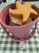 Komplet silikonowy wiaderko łopatka i foremki