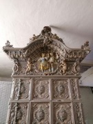 Piec kaflowy Miśnia kominek kolorowy wkład antyk