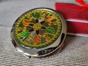 Ozdobne lusterko składane do torebki dwustronne vintage