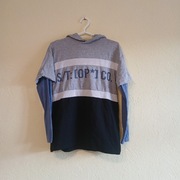 Basic bluza z kapturem Pocopiano chłopięca szaro-czarna idealna na co dzień