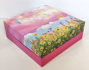 Pudełko ozdobne na prezent box po Pure Beauty z pokrywką różowe Łąka Balony