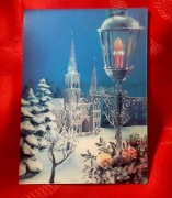 pocztówka stereoskopowa trójwymiarowa zima