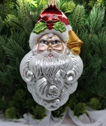 Bombka Mikołaj głowa z dzwonkiem 06MF Prezent ! Okazja ! Ozdoba Szklana