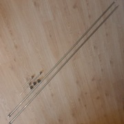 Karnisz drążek i kule mosiądz 4m (2 x 2m) złączka i 3 wsporniki metal