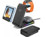 Ładowarka 3w1 Do Samsung Galaxy Z Flip / Z Fold + Watch + Buds RGB 18W