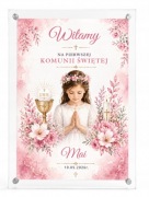 Komunia Dekoracja Sali Ścianka Tablica Powitalna z Imieniem