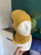 Czapka komin komplet dwuwarstwowy  bawełniany jesień miodowy 5-8 lat