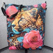 Shopperka gepard skóra ekologiczna 