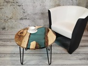 Stolik kawowy z żywicą Orzech Włoski