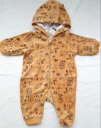 Kombinezon welurowy pluszowy 56 kaptur z uszkami miś zwierzątka lis