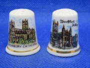 Naparstki Kolekcjonerskie Porcelanowe Zestaw 2 Sztuki Katedry Angielskie 