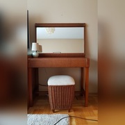 Toaletka + lustro i taboret rattan prestige