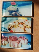 Mozaika szklana prostokąty 4,5x9,8cm nadruk na szkle CIASTKA