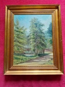 Stary obraz na płótnie sygnowany 1970 rok  .