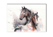 Obraz ręcznie malowany "Konie" + rama