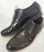 BUTY MĘSKIE ELEGANCKIE LAKIEROWANE CZARNE 44