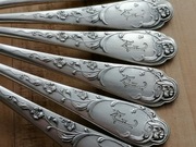 SREBRZONE ŁYŻECZKI DO HERBATY WMF SECESJA MONOGRAM 1898-1903r