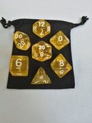 Zestaw 7 kości RPG Żółte + Woreczek do wyboru 