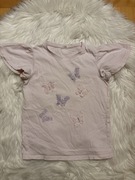 T-shirt dziewczęcy, różowy 134 cm 8-9 lat motyw motyli