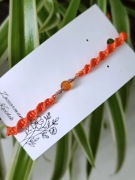 Minimalistyczna bransoletka z Agatem Karneolowym. Rękodzieło 