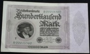 " Ros.82 b  ( 8cyfr  T ) 100 000.Mark 1923 stan 1- (AU)    za 38,,99 zl "