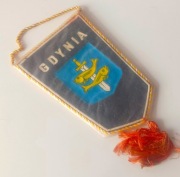 Proporczyk Gdynia herb Polska Orzeł bez Korony