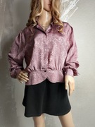 różowa koszula rozpinana elegancka z kołnierzykiem we wzory L 40