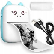 MINI DRUKARKA TERMICZNA PRZENOŚNA BEZPRZEWODOWY ROLKA KABEL USB