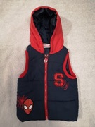 Granatowy bezrękawnik z kapturem kamizelka kurtka Spiderman 92 98 jak nowy