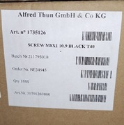 Śruby M8X1 10.9 BLACK T40