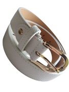 Pasek DAMSKI SKÓRZANY VERA PELLE BIAŁY 125 CM